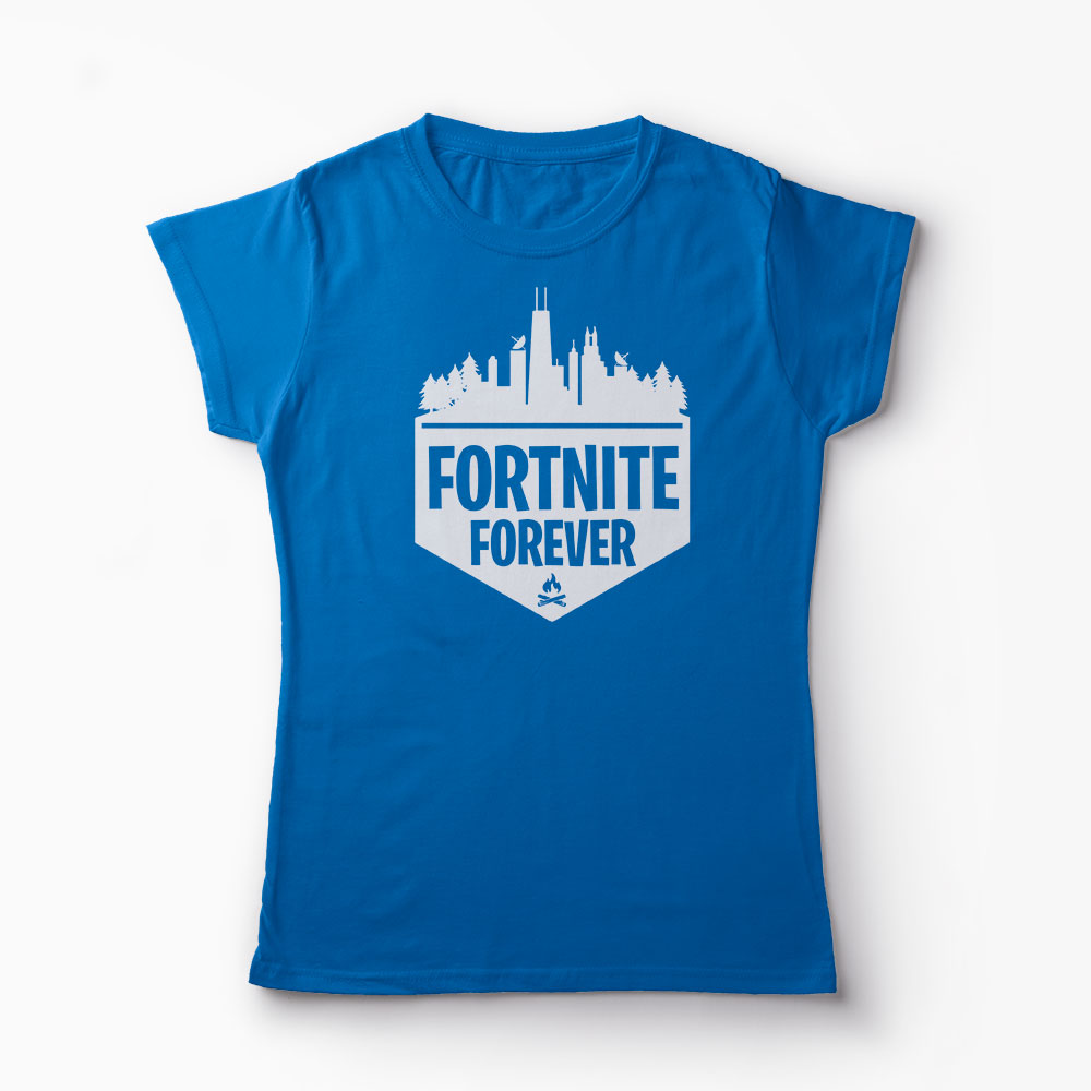 Tricou Fortnite Forever - Femei-Albastru Regal